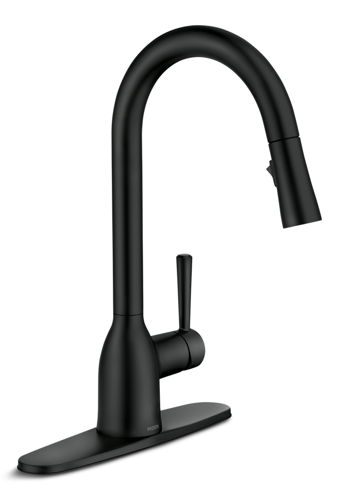 Moen Adler Single Handle Pull-Down Kitchen Faucet, Matte Black A2