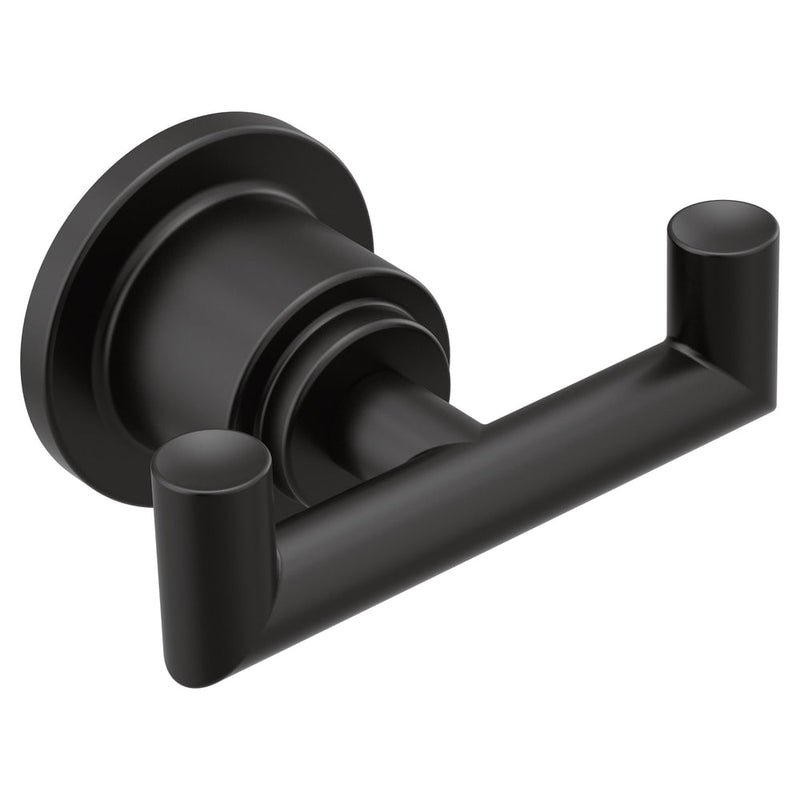 Moen Arris Modern Double Robe Hook, Matte Black W1