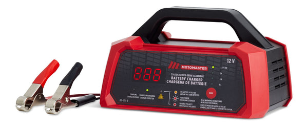 MotoMaster Classic Series Smart Battery Charger/Maintainer, Fully Automatic, 8/4/2-Amp, 12V B4