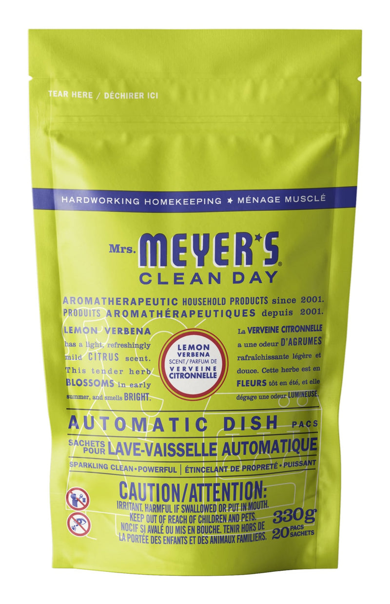 Mrs. Meyers Automatic Dishwasher Detergent Tabs, Lemon Verbena Scent, 20-pk E5
