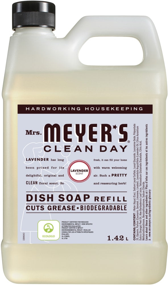 Mrs. Meyer's Clean Day Liquid Dish Soap Refill, Assorted Scents, 1.42-L A4