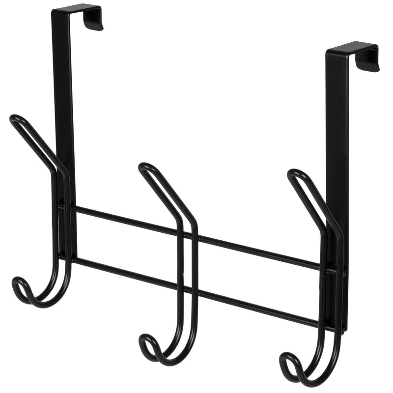 Neatfreak 11.2" Over The Door Double Metal 3 Hook, Black S1