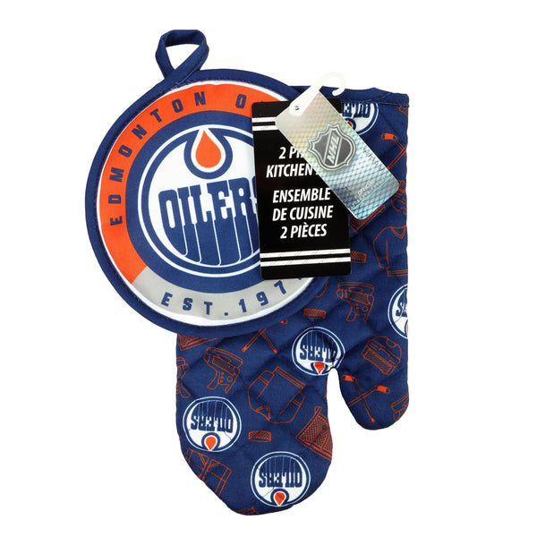 NHL Edmonton Oilers Kitchen Oven Mitt Pot Holder Set, 2-pc U6