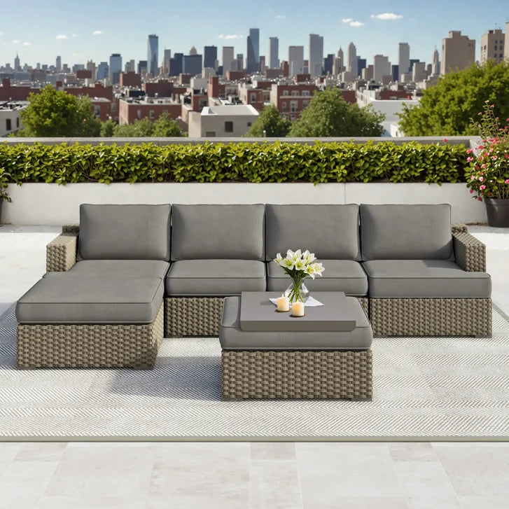 Niko Heritage 6-piece Patio Sectional Conversation Set D6