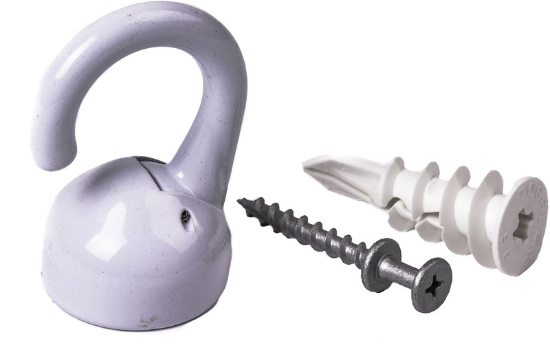 OOK Elephant Ceiling Hook, 360 Swivels, Tool-Free, 100-lb Capacity, White E3