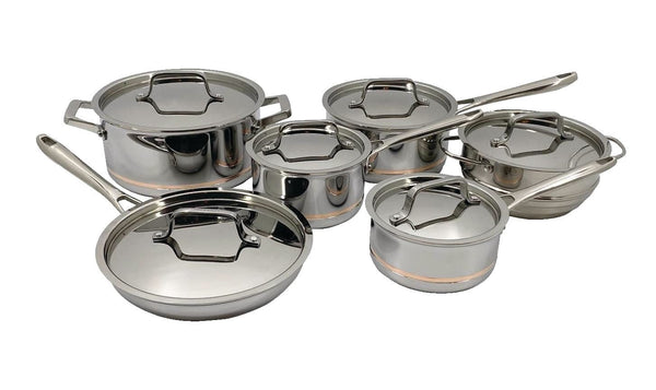 PADERNO 5-Ply Copper Core Stainless Steel Cookware Set, Oven Safe, 12-pc R2