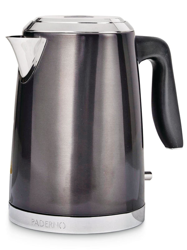 PADERNO Cordless Electric Kettle with Auto Shut Off, Black Stainless Steel, 1.7L A9