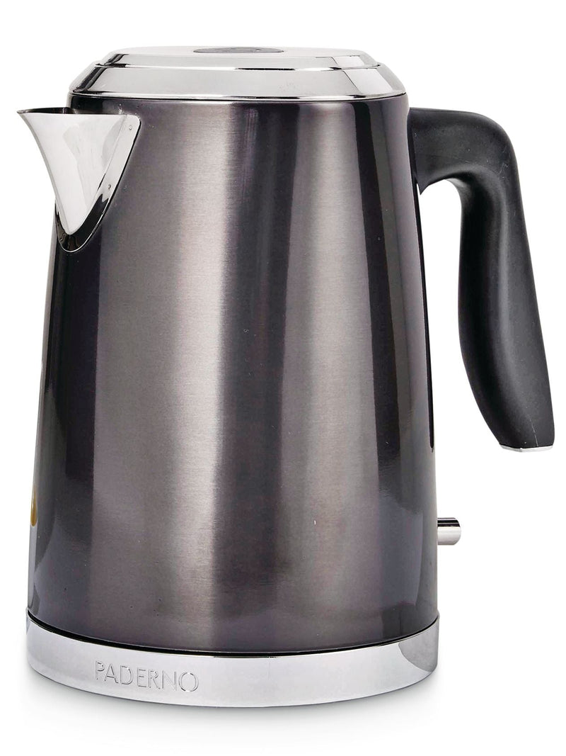 PADERNO Cordless Electric Kettle with Auto Shut Off, Black Stainless Steel, 1.7L A9