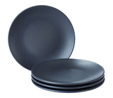 Paderno Dorset Stoneware Side Plate Set, Oven Safe, 4-pk, Black Reactive