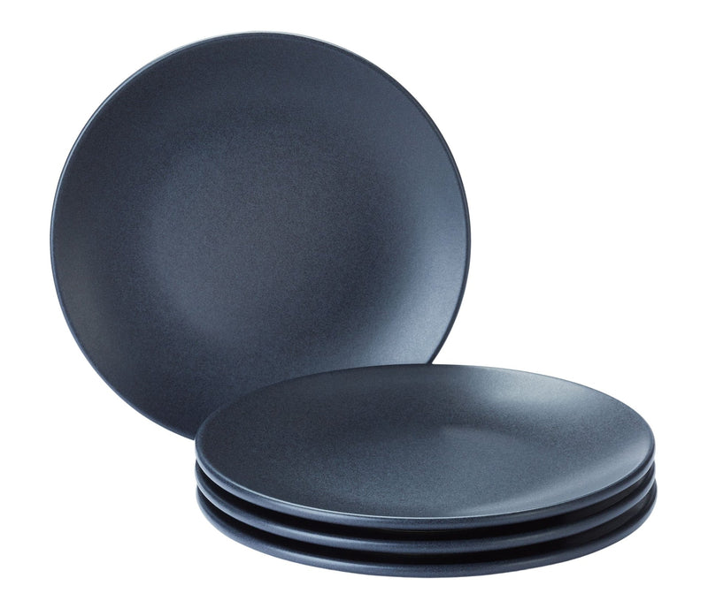 Paderno Dorset Stoneware Side Plate Set, Oven Safe, 4-pk, Black Reactive U0