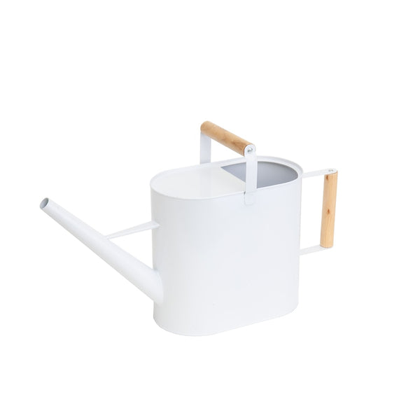 Panacea Nordic Habitat Wood Finish Watering Can, White, 2-Gal T8