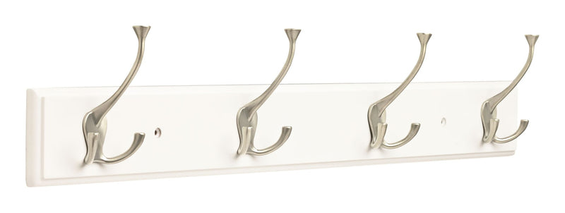 Peerless Stainless Steel 4-Tri Hook Rail, White/Silver, 27-in I8