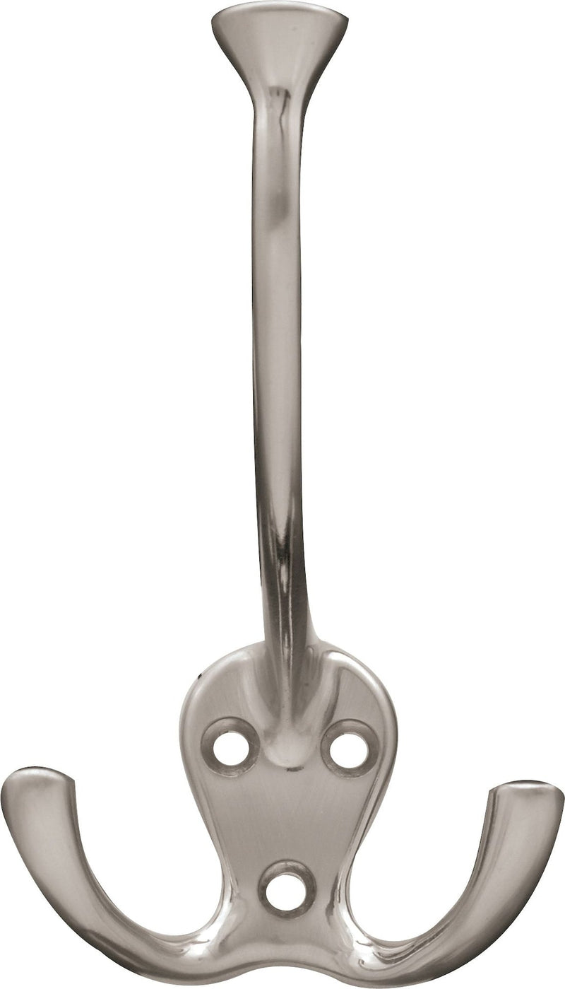 Peerless Stainless Steel Single Tri-Hooks, Satin Nickel, 3-pk R2
