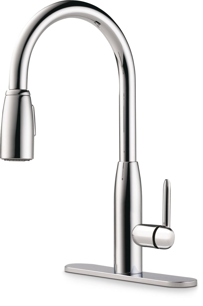 Peerless Tunbridge Single Handle High Arc Pull Down Kitchen Faucet, Chrome P5