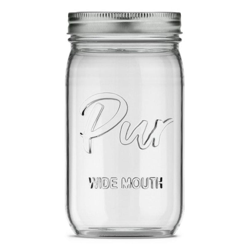 Pur Mason Wide Mouth Canning Glass Jar with Lid & Band, 32-oz/946-mL, 12-pk M0