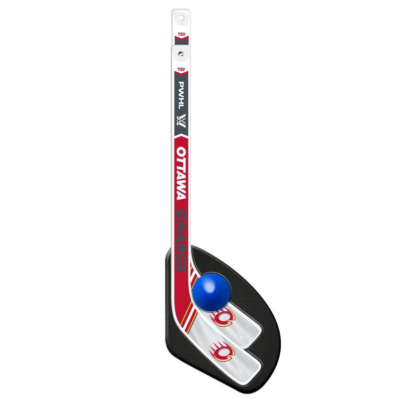 PWHL Ottawa Charge 1-on-1 Mini Hockey Sticks with Ball Set, 3-pc L5