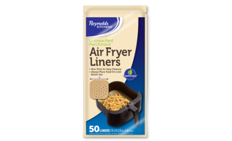 Reynolds Kitchens Unbleached Non-Stick Air Fryer Liners, 50-pc T6