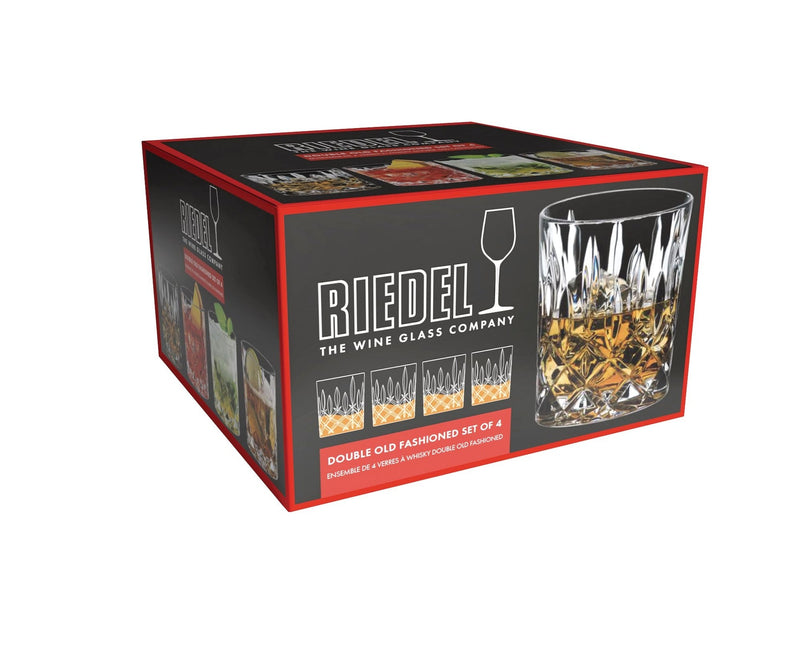 Riedel Double Old Fashioned (DOF) Glass Whiskey Tumbler, Clear, 10.4-oz, 4-pk J6