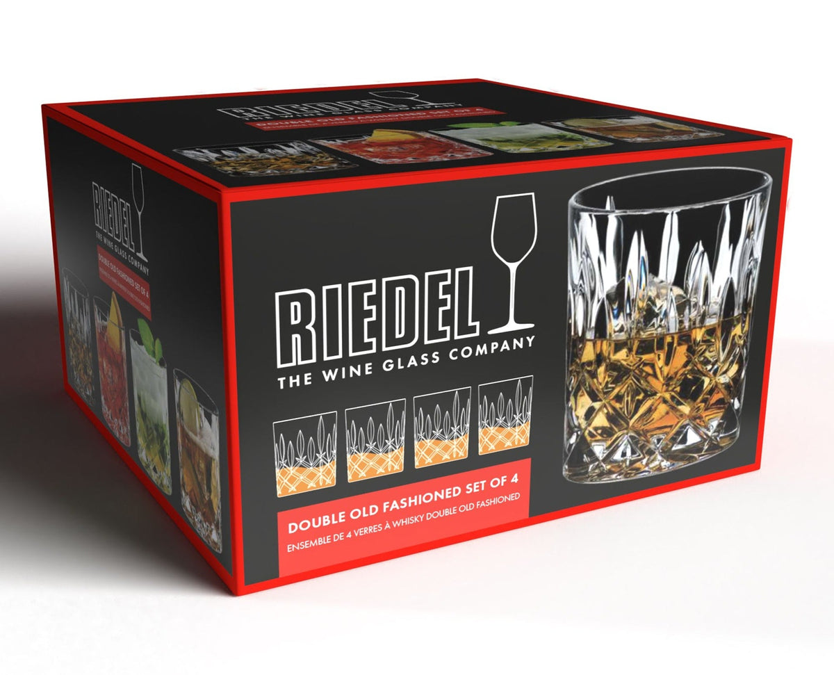 Riedel Double Old Fashioned (DOF) Glass Whiskey Tumbler, Clear, 10.4-oz, 4-pk