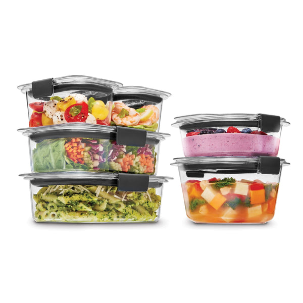 Rubbermaid Brilliance Stainshield Mixed Plastic Food Storage Container, 12-pc W6