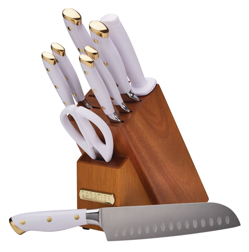 Sabatier Forged Knife Block Set, White/Gold, 10-pc I6