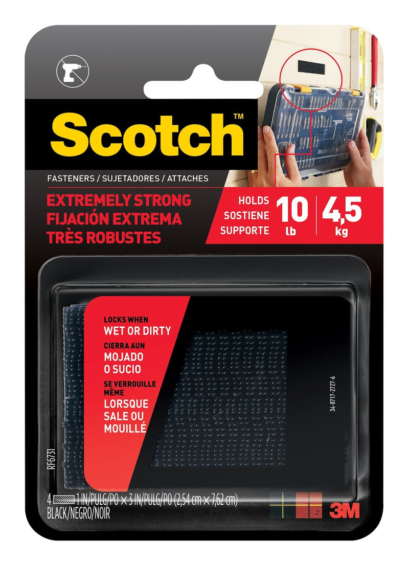 Scotch Heavy Duty UV Resistant Extreme Fasteners, 10-lbs, 1 x 3-in, Assorted Colours, 4-pk S6