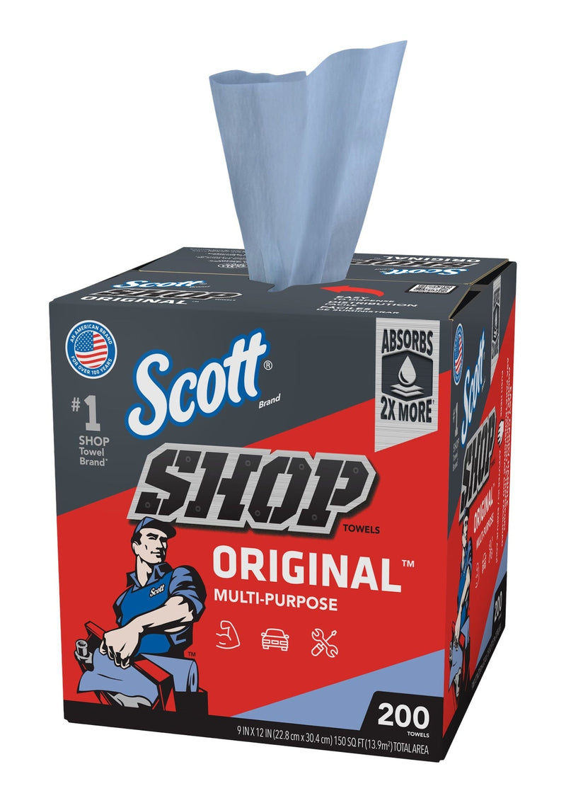 Scott Multi-Purpose Shop Paper Towels, 9 x 12-in, Blue, 200-pk L1