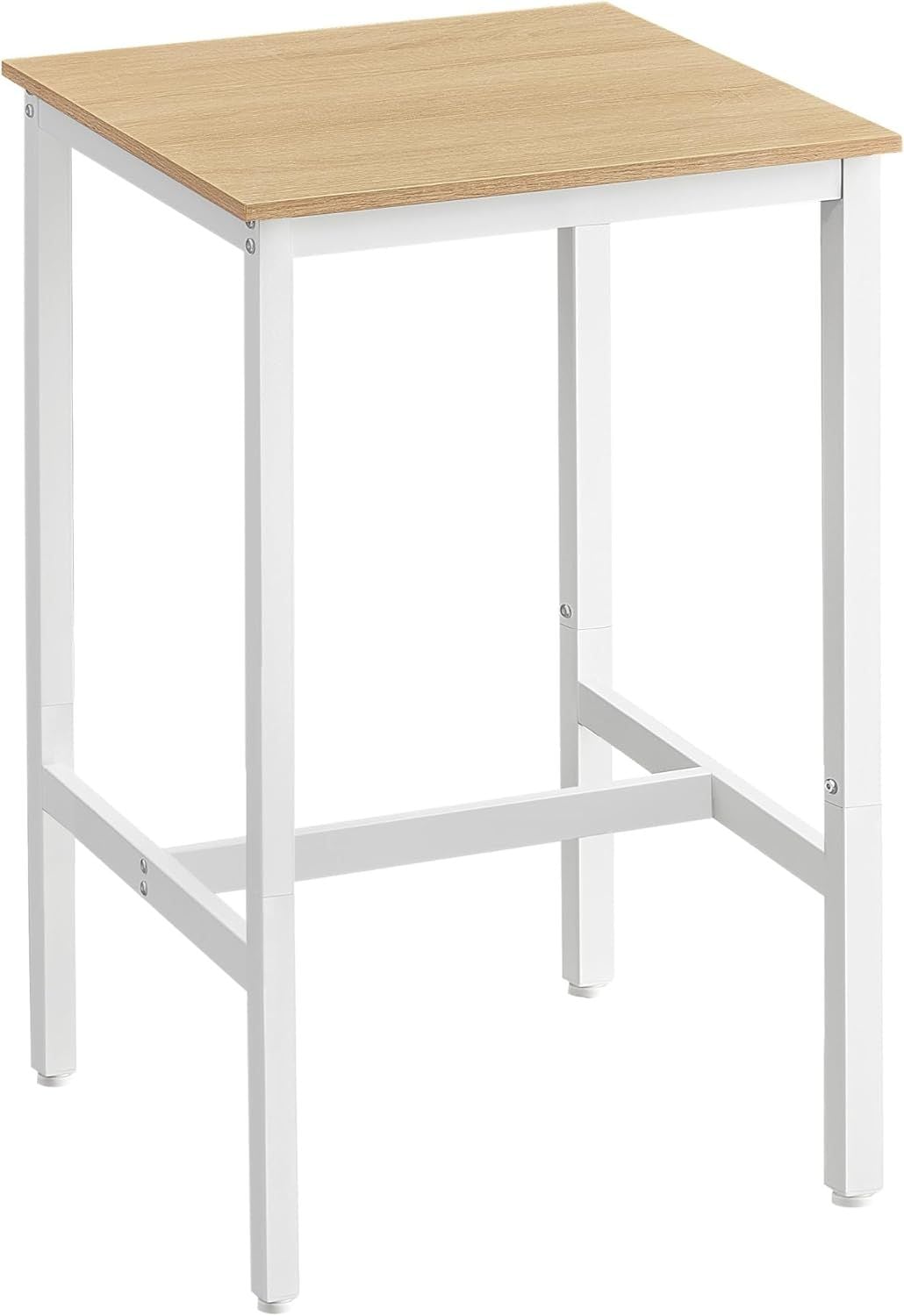Songmics Home Square White/Oak Bar Table with Steel Frame