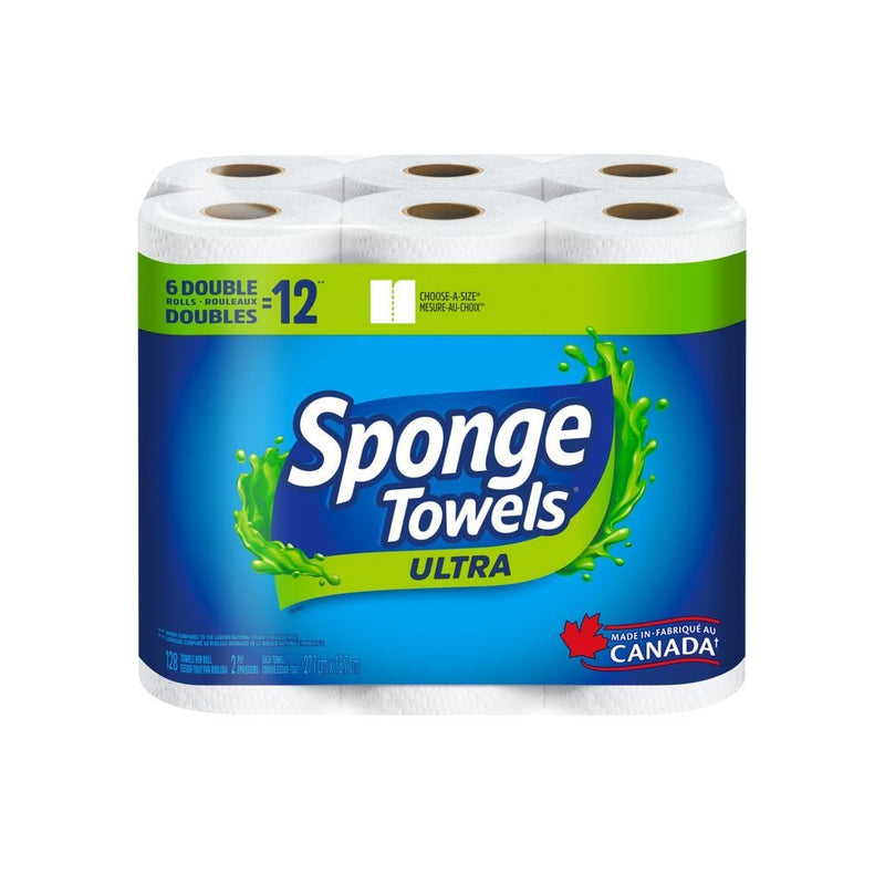 SpongeTowels Ultra Choose-A-Size Paper Towel, 2-ply, 6-pk G8