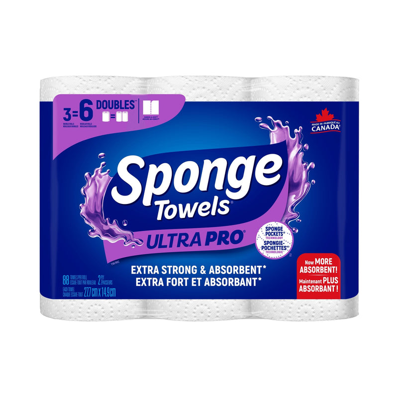 SpongeTowels Utra Pro Double Roll Paper Towel, 3-pk R5