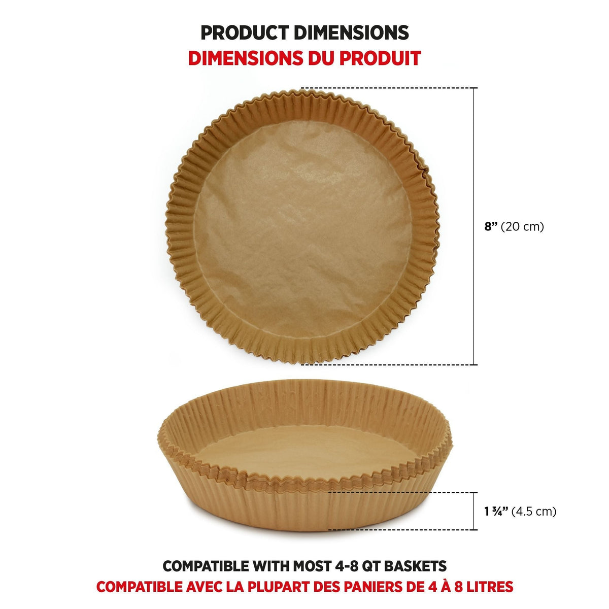 Starfrit Round Non-Stick Parchment Paper Air Fryer Liner, 50-pk