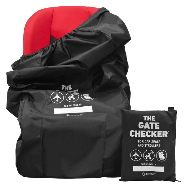 Stroller Gate Heavy-Duty Black Checker Travel Bag with Pouch K2
