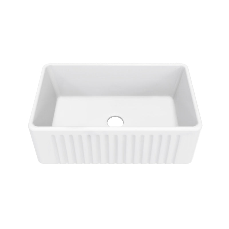 Swiss Madison Delice Ceramic Farmhouse Kitchen Sink with Apron, 30-in x 18-in Q6
