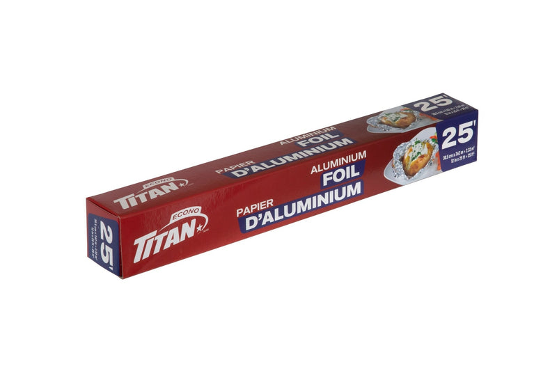 Titan Aluminum Foil, 12-in x 25-ft, Kitchen Foil for Cooking/Baking & Grilling C2