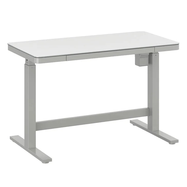 Tresanti Tessa 119.4 cm (47 in.) Adjustable Height Desk with LED Lighting, White C0
