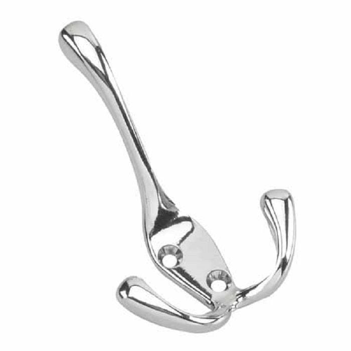Tri-hook, 4", Chrome, 3pk A6