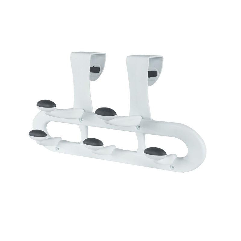 Urbana Plastic 5-Hook Over the Door Hook, White, 13-in T2