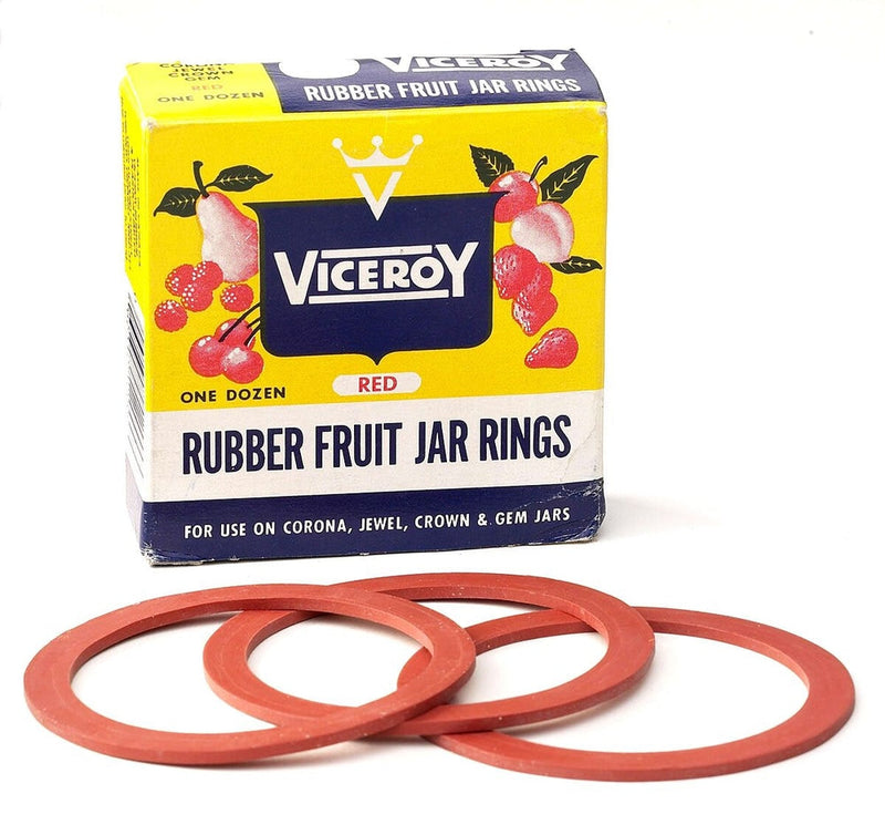 Viceroy Rubber Fruit Jar Rings for use on Corona, Jewel, Crown and GEM Jars, 12-pk K7