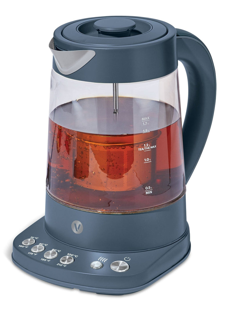 Vida by PADERNO Colour Series Electric Variable Temperature Steeping Kettle, Bluefin, 1.7-L R5