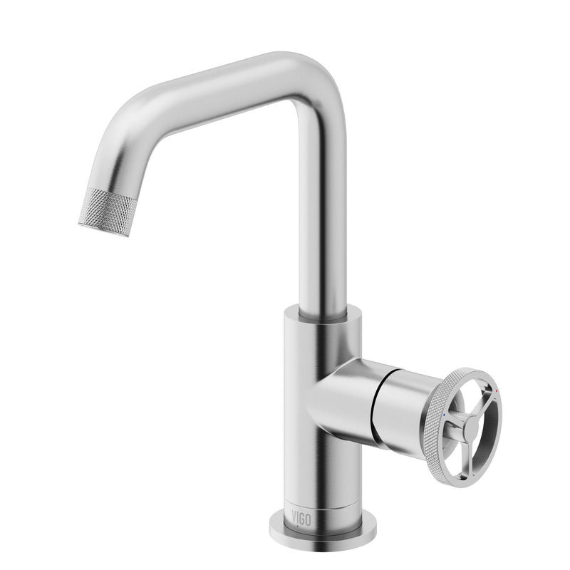 VIGO Cass 9-in Single-Hole Bathroom Faucet, Various Finishes P6