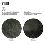 VIGO Glass Grey Onyx Bathroom Sink/Basin Set with Linus Faucet and Round Vessel