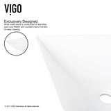 VIGO Hibiscus MatteStone White Bathroom Sink/Basin Set with Niko Faucet and Square Composite Vessel