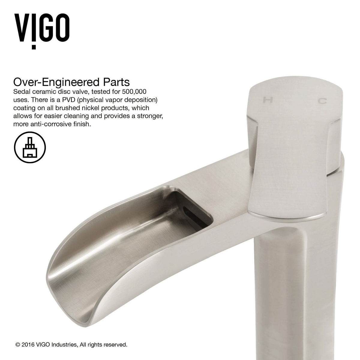 VIGO Hibiscus MatteStone White Bathroom Sink/Basin Set with Niko Faucet and Square Composite Vessel