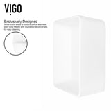 VIGO Marigold MatteStone Matte White Bathroom Sink/Basin Set with Apollo Faucet and Rectangular Composite Vessel