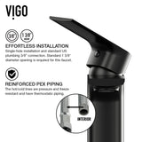 VIGO Norfolk Single Handle Vessel Bathroom Sink Faucet, WaterSense Certified, Matte Black