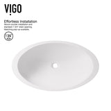 VIGO Wisteria MatteStone White Bathroom Sink/Basin Set with Norfolk Faucet and Oval Composite Vessel