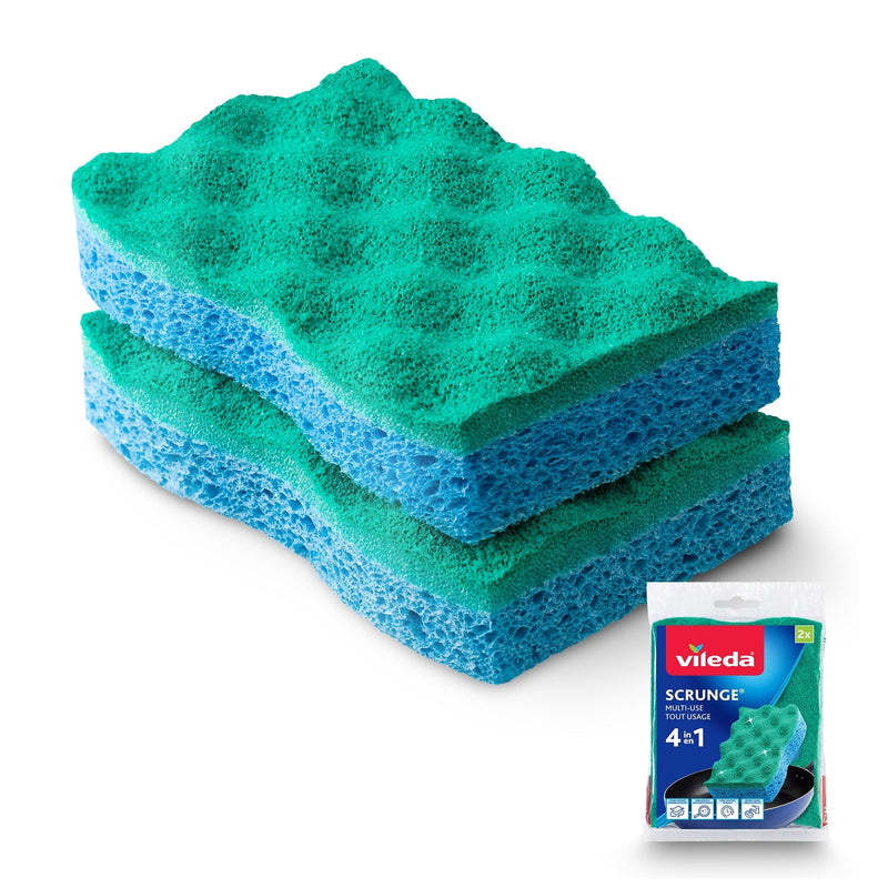 Vileda Scrunge Multi-Use, Non-Scratch Scrub Sponge, 2-pk E4