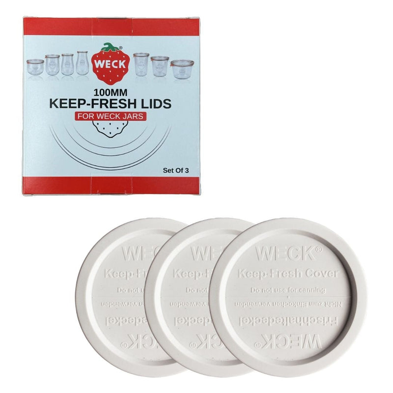 Weck 100mm Keep Fresh Lids for Weck Jars, BPA-Free, 3-pk B8