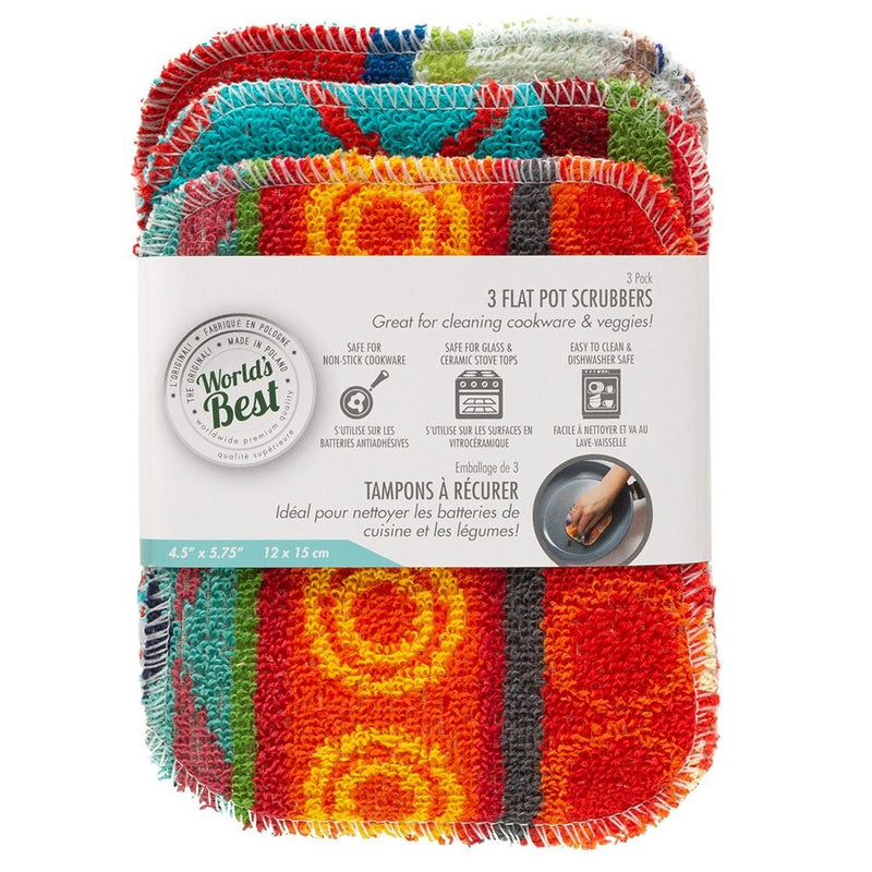 World's Best Multi-Surface Flat Pot Scrubber, 3-pk R5