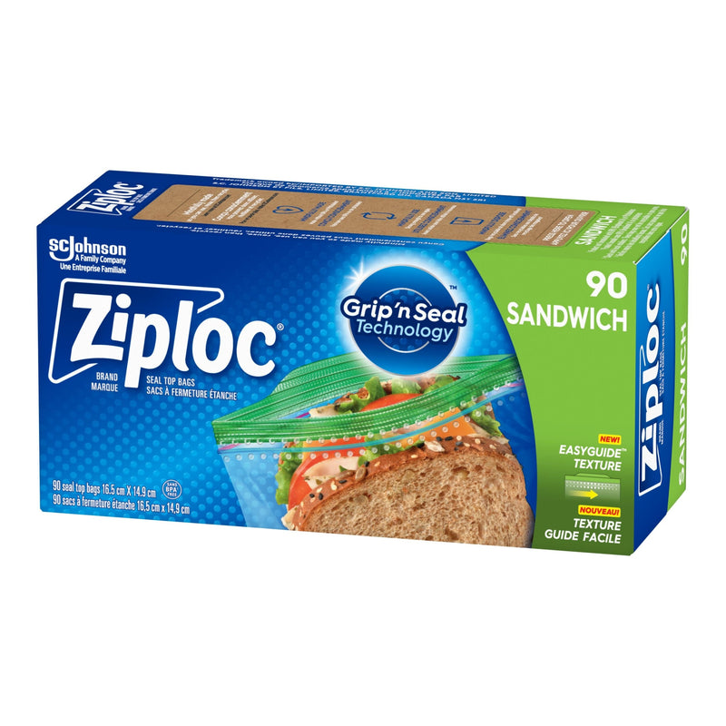 Ziploc Grip'n Seal Plastic Sandwich Bags, 750-mL, 90-pk K9